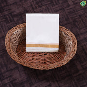 Cream White Gold Zari Border 8 Muzham 40Kuligai Asha Silk Dhoti