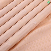 peach with colorful lotus butta design self color gold zari plain border soft silk saree