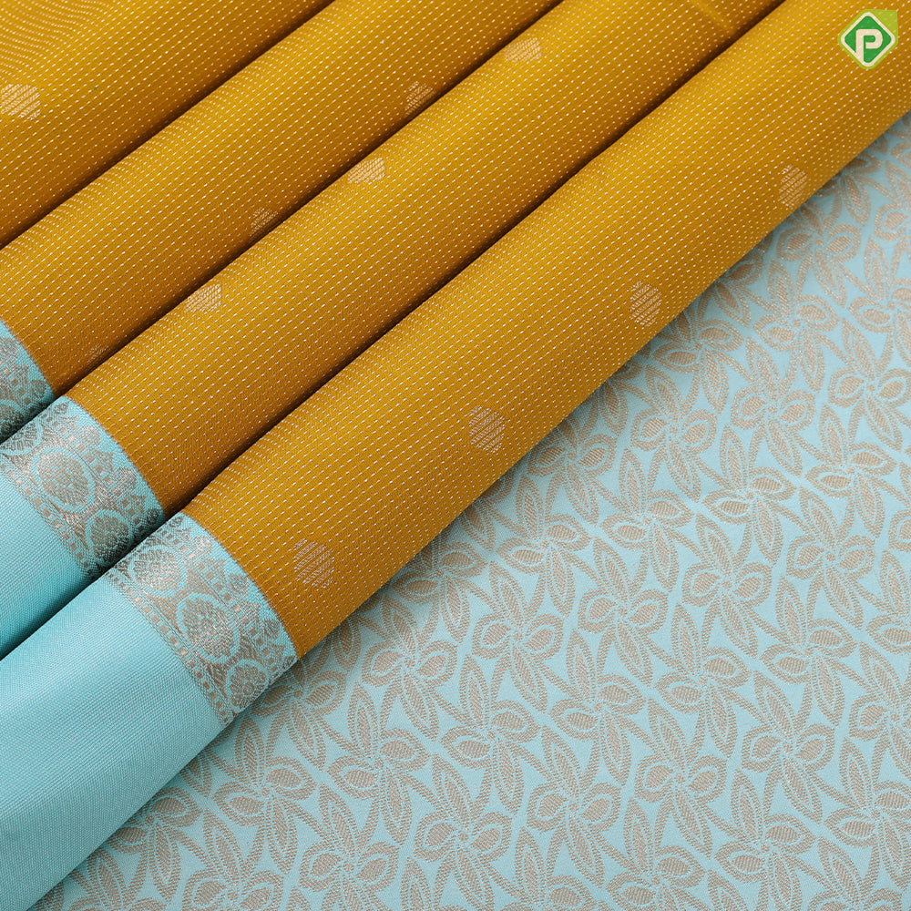 Lemon yellow vairaoosi and butta design rexona green rettapet border Art silk gift saree