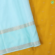 Lemon yellow vairaoosi and butta design rexona green rettapet border Art silk gift saree