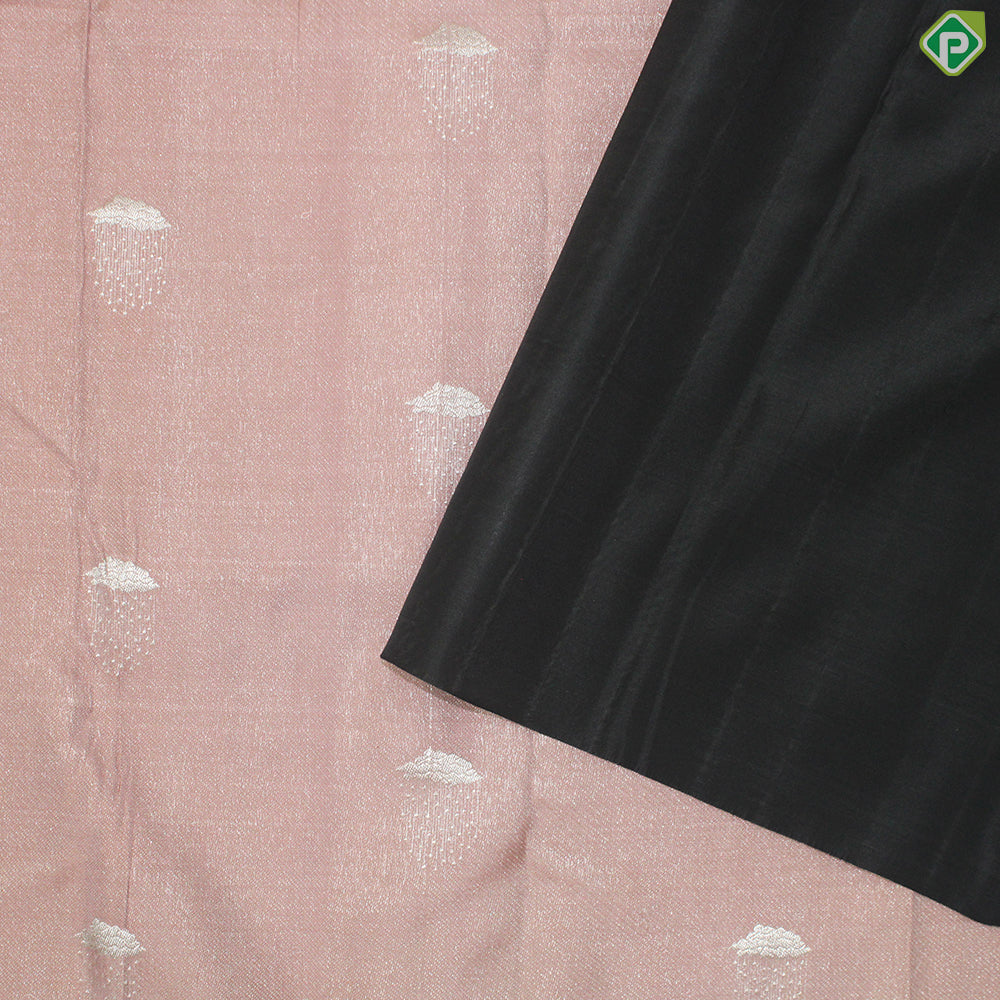 Onion Pink Silver Zari Rain Cloud And Amsterdam Building Inspired Trendy Designer Silk Saree