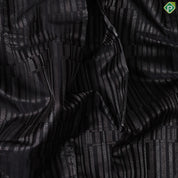 Walnut brown silver zari geometric lines design contrast rose pink border trendy designer silk saree