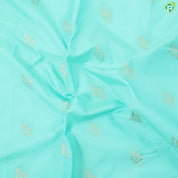 Spring green gold zari butta design contrast brown rangoli border gift saree