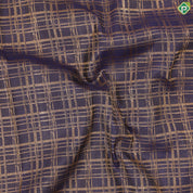 Blue With Gold Zari Checkered Design Self Colour Elephant big butta border Temple Inspired Silk Saree