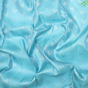 Sky Blue silver butterfly butta  peach pink rangoli design border Trendy designer Silk Saree