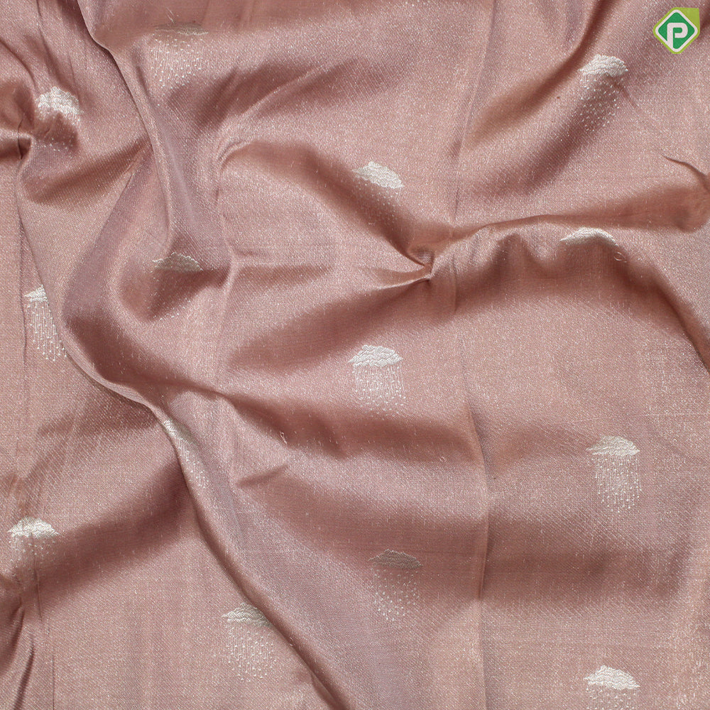 Onion Pink Silver Zari Rain Cloud And Amsterdam Building Inspired Trendy Designer Silk Saree