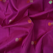 Purple with silver gold zari and silk thread set butta design self border traditional silk saree
