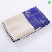 Forest green silver zari checks and Butta design contrast beige border art silk gift saree