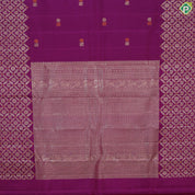 Purple with silver gold zari and silk thread set butta design self border traditional silk saree