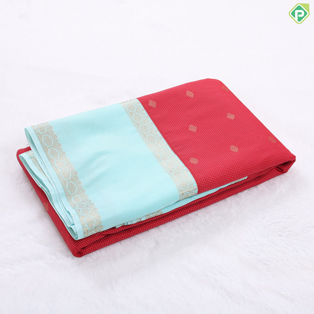 Lemon yellow vairaoosi and butta design rexona green rettapet border Art silk gift saree