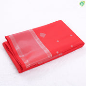 Blue and silver gold zari butta design self border art silk gift saree