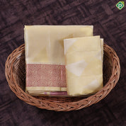 Creamy Sandal Cristal Design Self Copper Zari Stars border Border 3 in 1 Vesti Dhoti Set