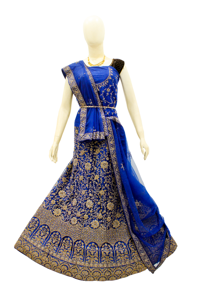 Royal Blue Grand Work Gagra Choli Fancy Lehanga