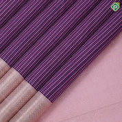 Violet With Purple Gold Zari Baby Pink Zig Zag  Ruthracham Border Design Traditional Silk Saree