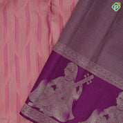 Onion pink silver zari and purple combo geometrical design purple silver gold zari meera sitting butta border trendy designer silk saree