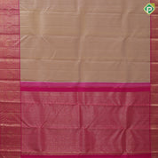 Light beige silk thread micro butta design rani pink gold zari fancy flower butta border traditional silk saree