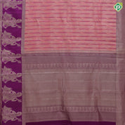 Onion pink silver zari and purple combo geometrical design purple silver gold zari meera sitting butta border trendy designer silk saree
