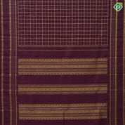 Plum burgundy gold zari checks window panel design self gold zari reta pett border traditional silk saree