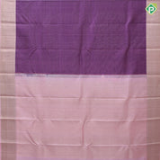 Violet With Purple Gold Zari Baby Pink Zig Zag  Ruthracham Border Design Traditional Silk Saree