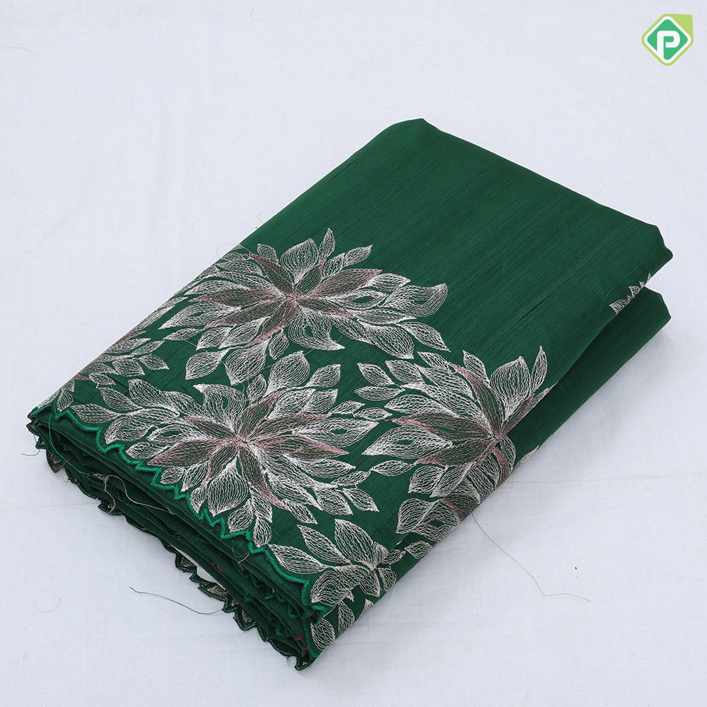Raspberry pink silver zari fancy flower butta self color big floral embroidered border trending fancy saree
