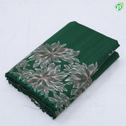 Raspberry pink silver zari fancy flower butta self color big floral embroidered border trending fancy saree