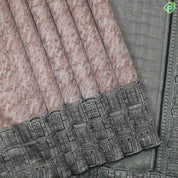 Dusty Pink silver Zari With Black Color Fancy trendy Silk Saree
