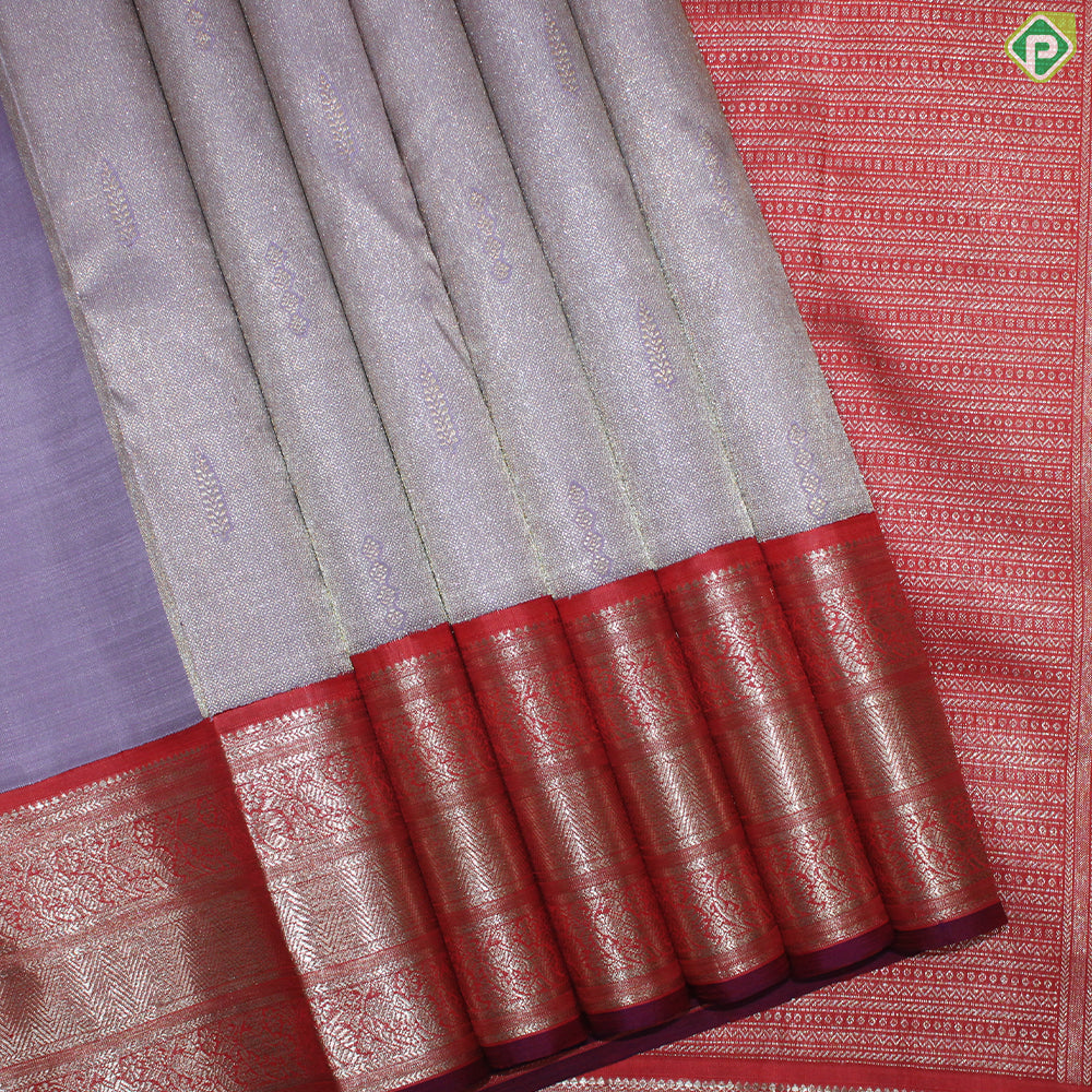 Peach Pink Gold Zari With Fanta Orange Border Tissue Traditional Silk Saree