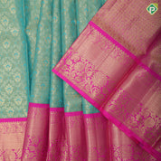 Rexona green gold zari by zari tissue floral design rani pink gold zari rangoli border pattu paavadai lehanka
