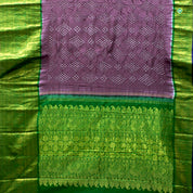 Lavendar Pink With Forest Green Pure Kanchi  Bhandhini Silks Saree