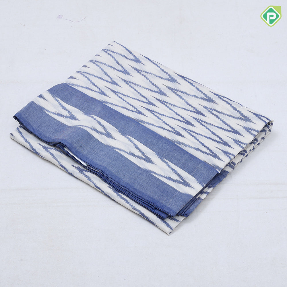 Trending vibe colors ikkat design plain border mulmul cotton fancy saree