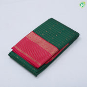 Parrot green gold zari checks and kamalam butta rani pink gold zari border art silk saree