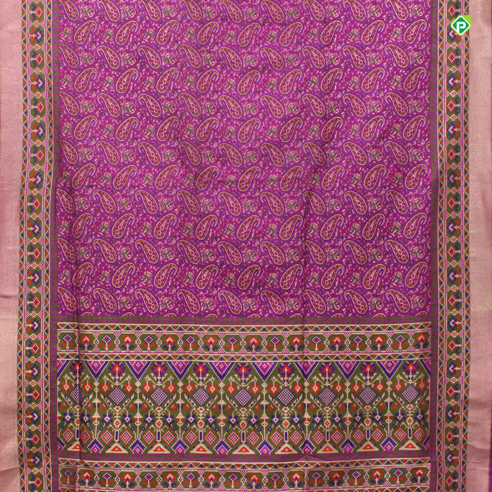 Magenta Pink Colour All Over Jamdhani Work Motifs Banarasi Silks Saree