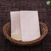 Peach onion gold zari micro diamond border 8*4 Dhoti 3 in 1 Vesti Set