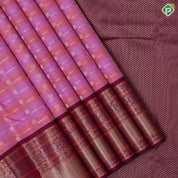 dual color lines with gold zari lines rudraksham butta purple classic symbols butta lines traditional silk saree