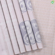 Pinkish cream silver zari ying yang concept inspired borderless signature edition silk saree