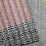 Dusty Pink Silver Zari With Block Color Silver Zari Border Fancy Trendy Silk Saree