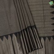 Luxury black gold zari thilagam stripes design self gold zari temple border luxury black silk saree