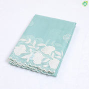 Eliche Green flower with Leaves Butta Embroidered design Semi Organza fancy saree
