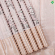 Powder Pink elephant meena work motifs kanjivaram tissue silk saree