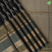 peacock blue silver gold zari bird on ladder design peacock green gold zari lines border soft silk saree