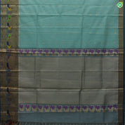 Sea blue With Blueish Grey Colour Paithani Work Border Tissue Kuppadam Silk Cotton Saree