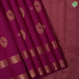 Purple pink gold zari Annam rudraksham butta self gold zari rettapet border traditional silk saree