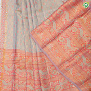 Goldish onion zari by zari meena work design rani pink gold zari peacock floral butta lines border pattu paavadai lehanka