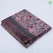 Multi color kalamkari style digital printed design double design border semi tusser saree