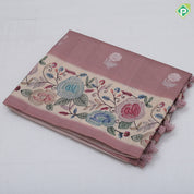 Light Colour Based Vairaoosi Flower Butta Design Border Flower Meena Work Type Fancy Cotton Saree