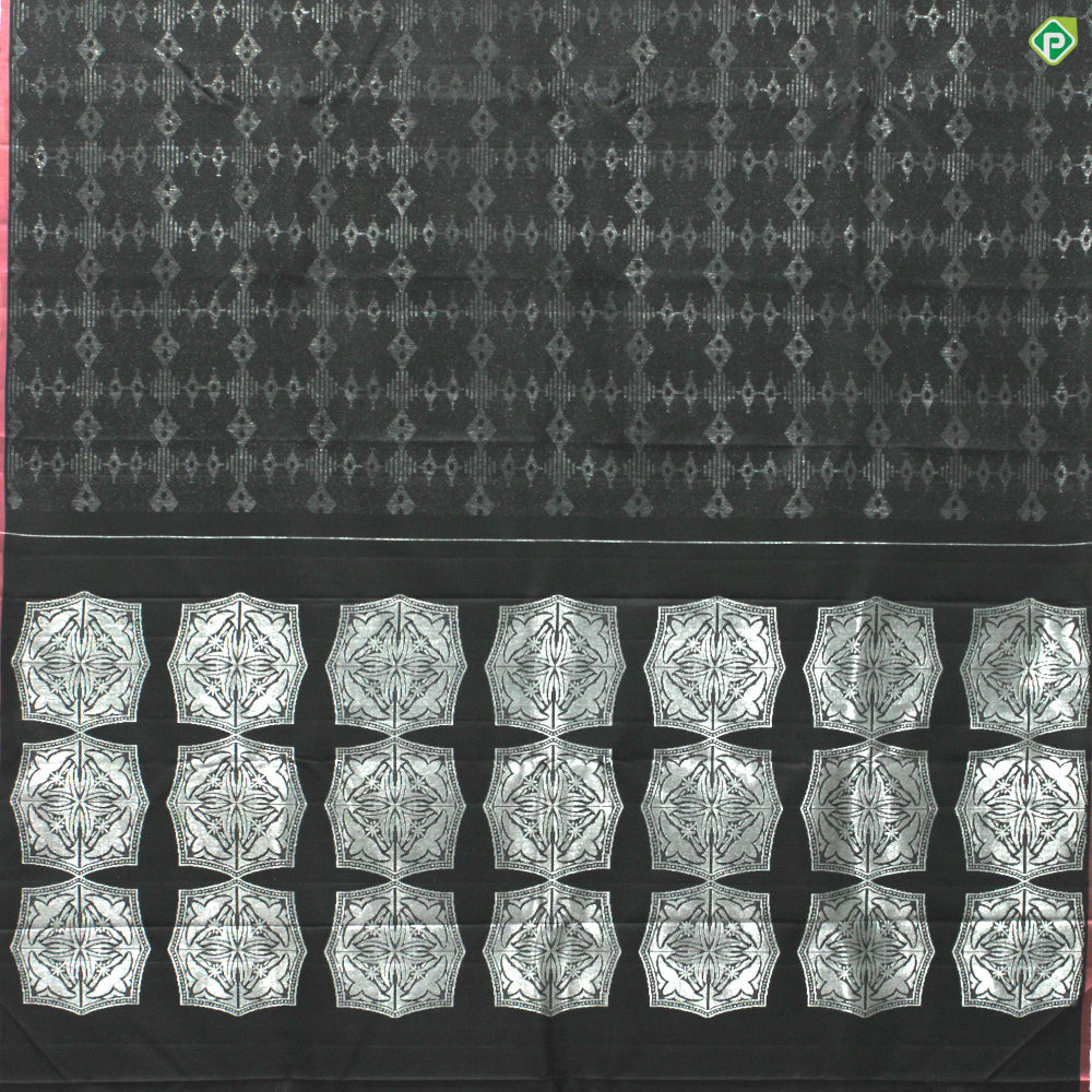 Black Colour Diamond Motifs Trendy Luxury Black Silks Saree