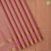 peach gold zari solid zari kattam checks design self gold zari rettapet border koorai silk saree