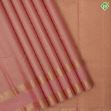 peach gold zari solid zari kattam checks design self gold zari rettapet border koorai silk saree