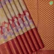 Multi color gold zari by zari tissue grand floral design rani pink gold zari rangoli floral border tissue bridal silk saree