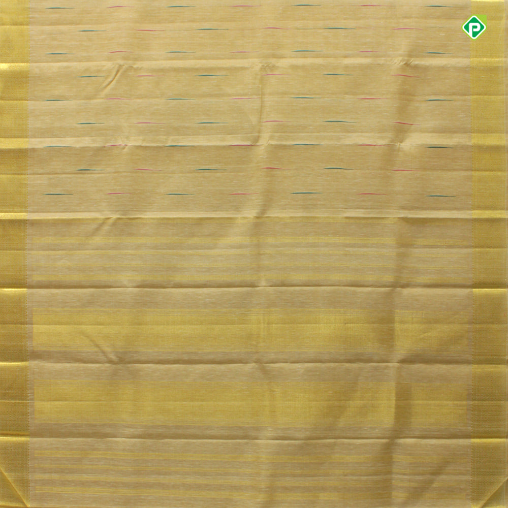 Beige Colour Small Rake Design Motifs Linen Silks Saree